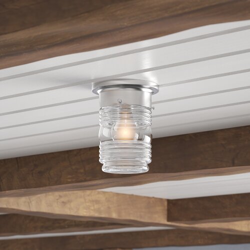 Breakwater Bay Woolery Glass Flush Mount Reviews Wayfair